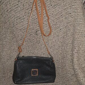 VALENTINA-Italia-Black Pebbled Leather Shoulder/Crossbody-Dbl Zip/Magnet-NM